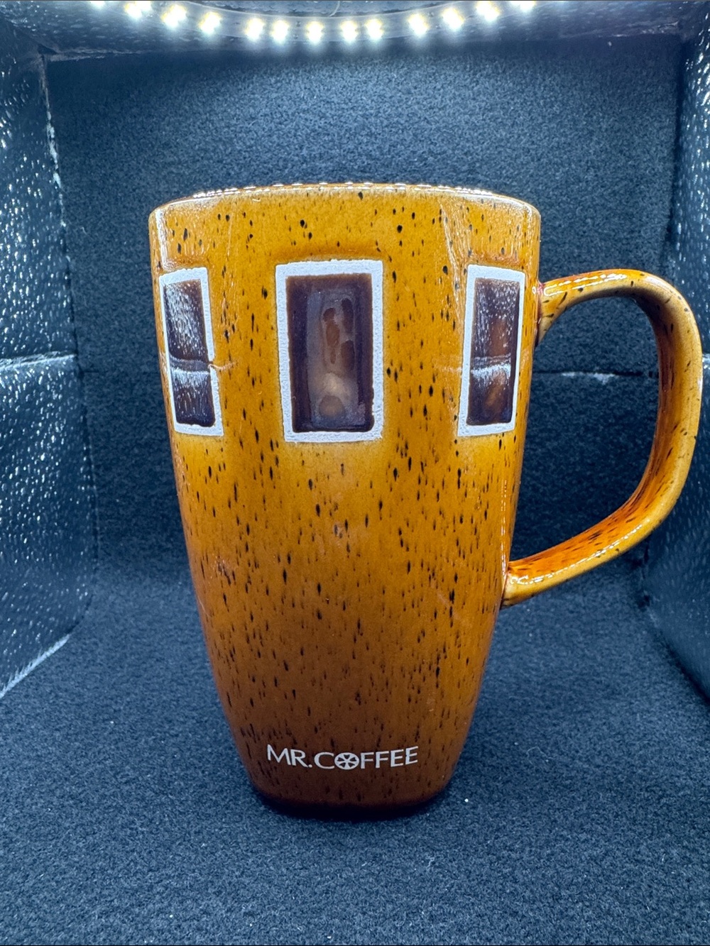 Ceramic Mr. Coffee Large Brown Coffee Mug Cup 6" Tall EUC
